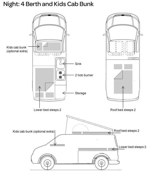 VW T5 Campervan For Sale 4 Berth Base Campers